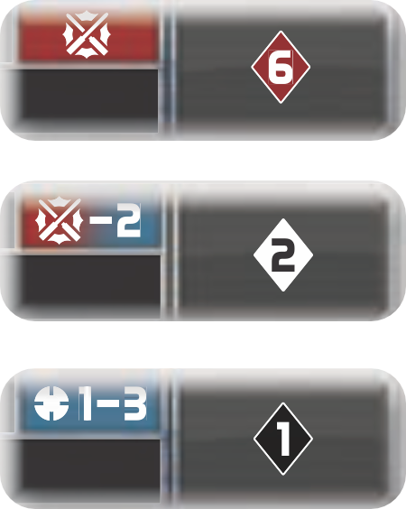 Three variants on attack type and dice.