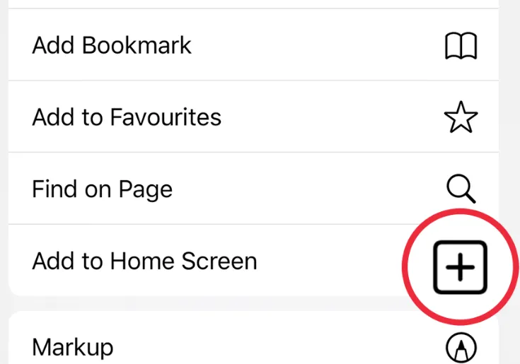 An iphone popup menu
