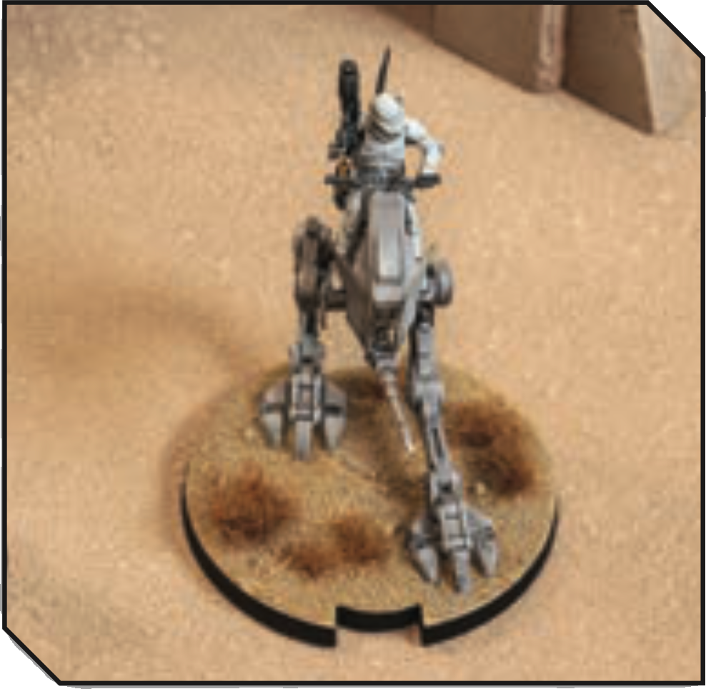 A Republic AT-RT with a notched base