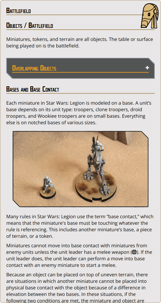 Miniatures, tokens, and terrain are all objects. The table or surface being played on is the battlefield.