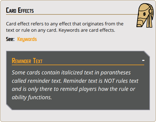 Card effect refers to any effect that originates from the text or rule on any card. Keywords are card effects.